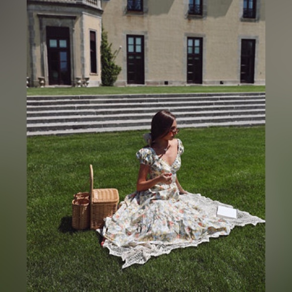 DANIELLE BERNSTEIN Floral Print Maxi Dress